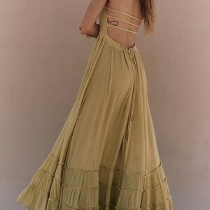 Elegant Tan Maxi Dress